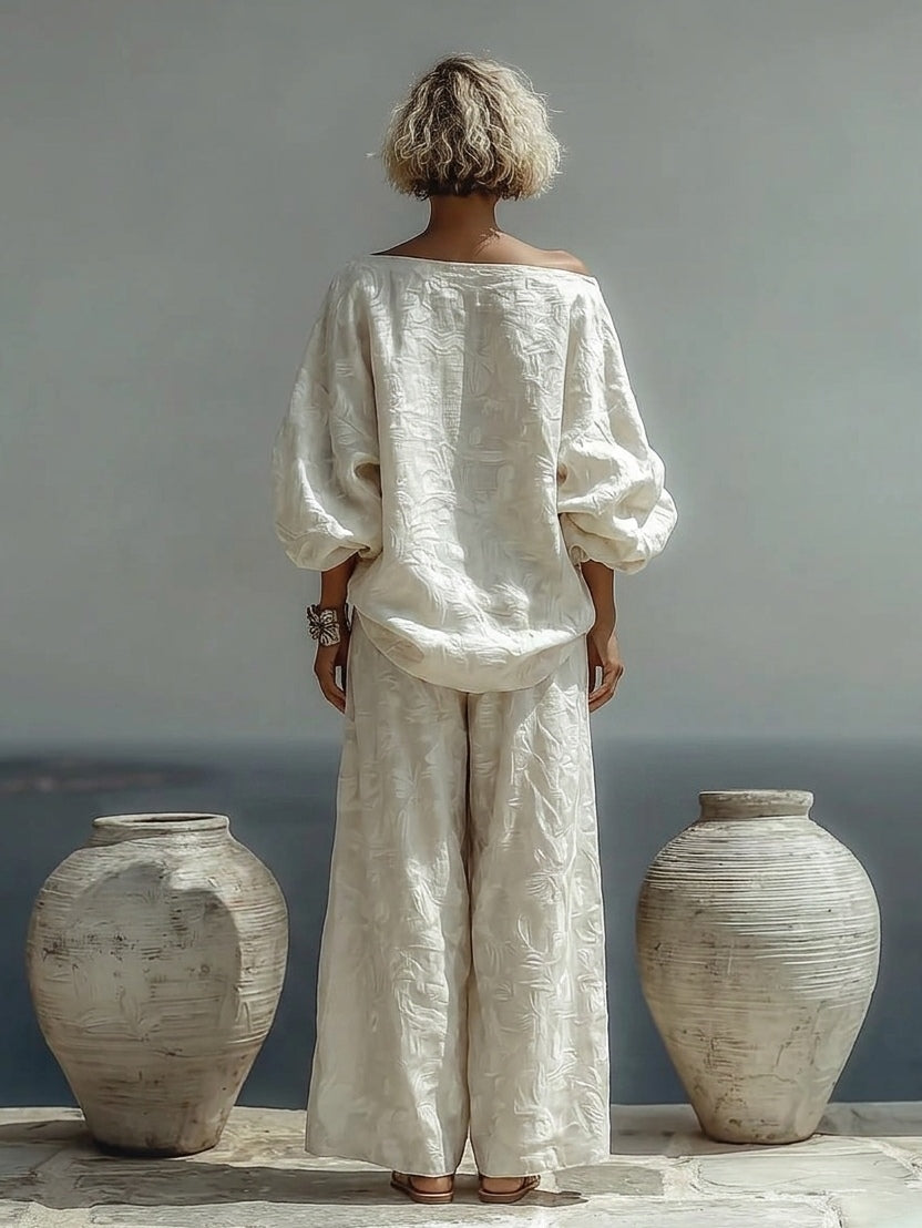 Lavinia | Textured Top & Trouser Set
