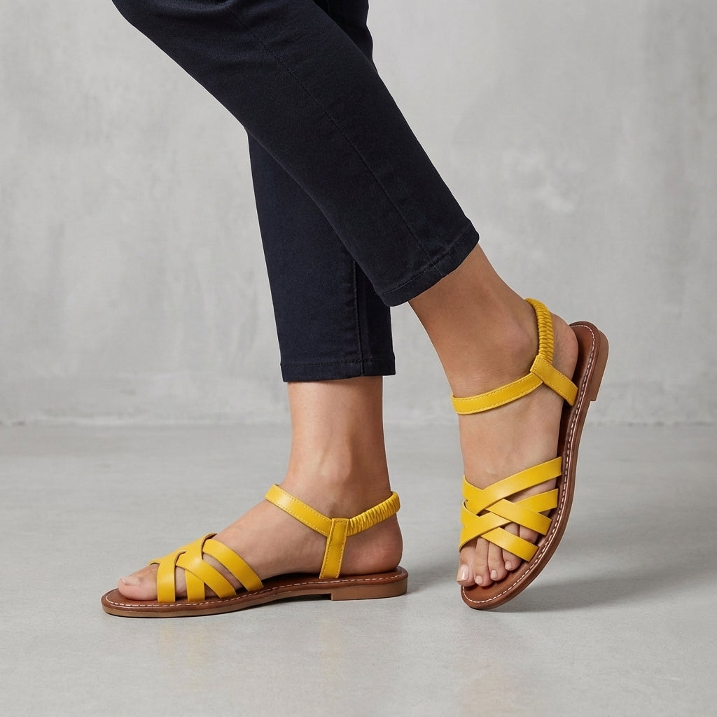 Elastic Strap Flat Sandals