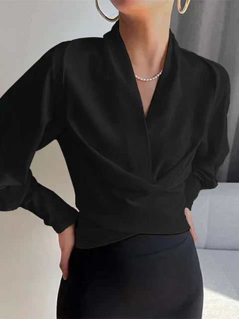 Marcella | Draped V-Neck Blouse