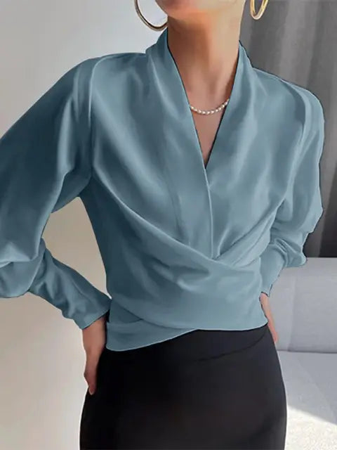Marcella | Draped V-Neck Blouse