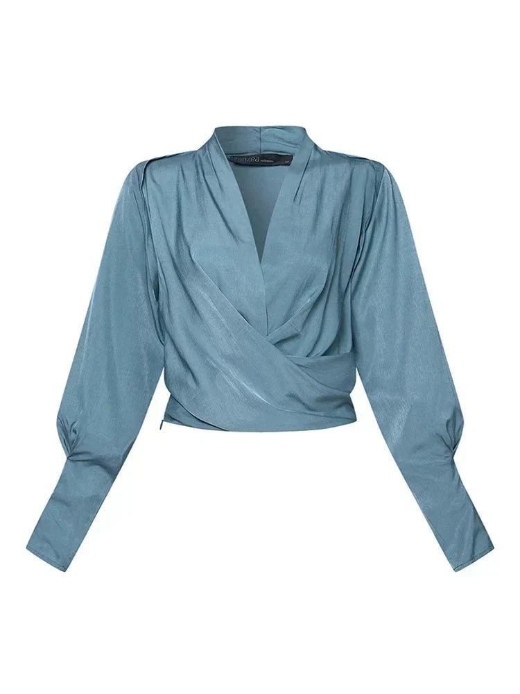 Marcella | Draped V-Neck Blouse