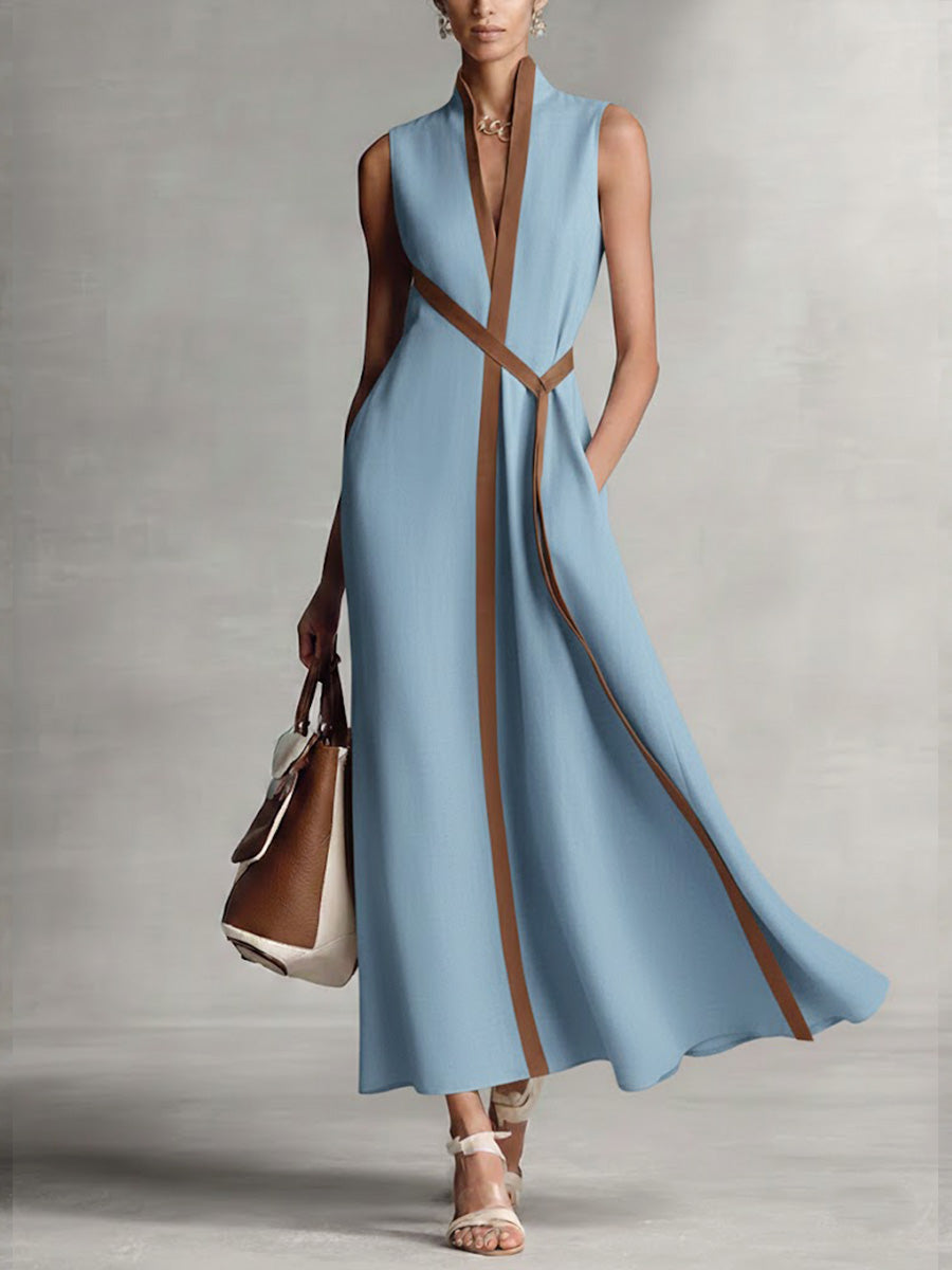 Elira | Sleeveless Mandarin-Collar Dress