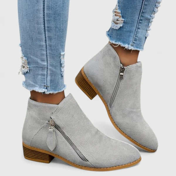 Eliza | Zip-Detail Ankle Boots