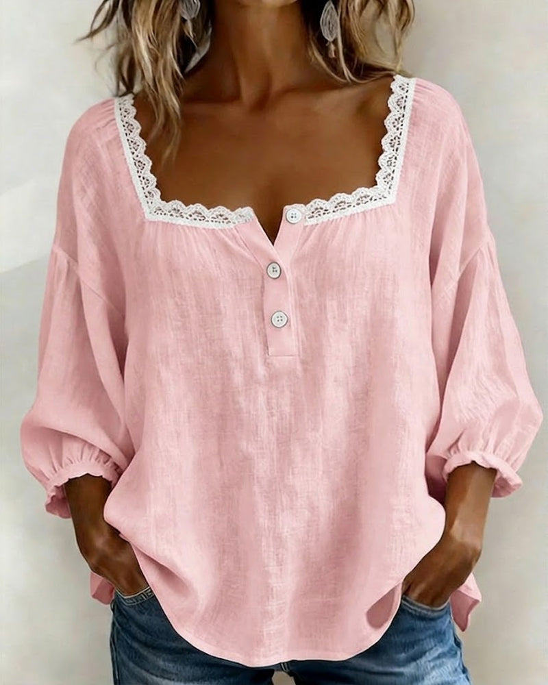 Lorraine | Balloon Sleeve Lace Blouse