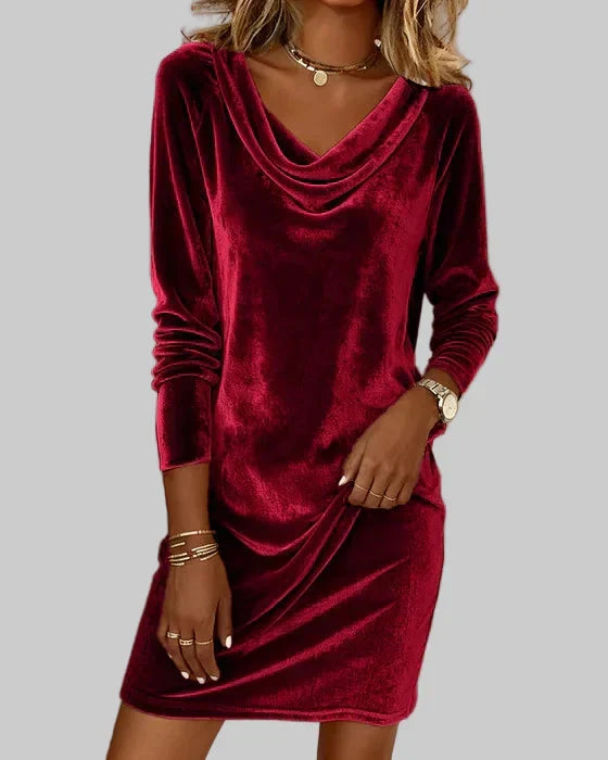 Beatrice | Draped Cowl-Neck Dress