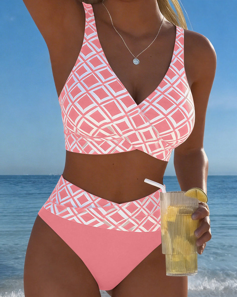 Martina | Checked High-Waist Bikini