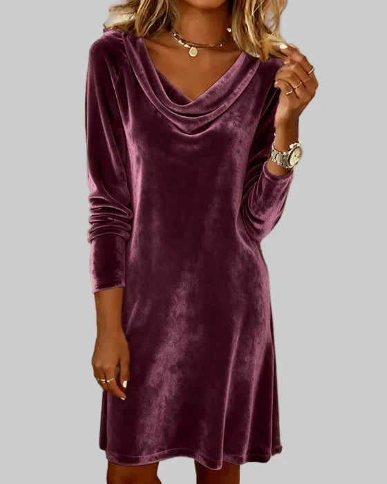 Beatrice | Draped Cowl-Neck Dress