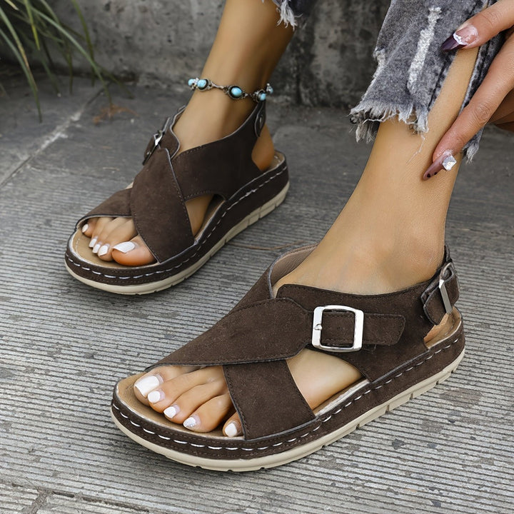 Aurelia Double Buckle Platform Sandals