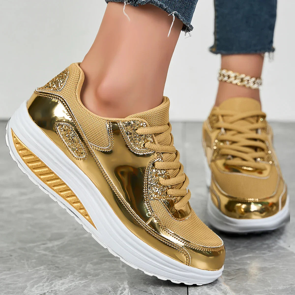 Aurelia | Sparkle Platform Trainers