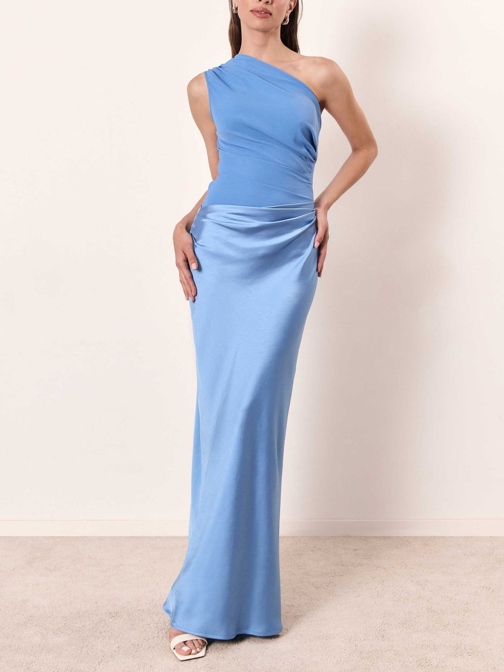 Camille | One-Shoulder Pleated Maxi Dress