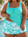 Trish | Pleated Floral Swim Set