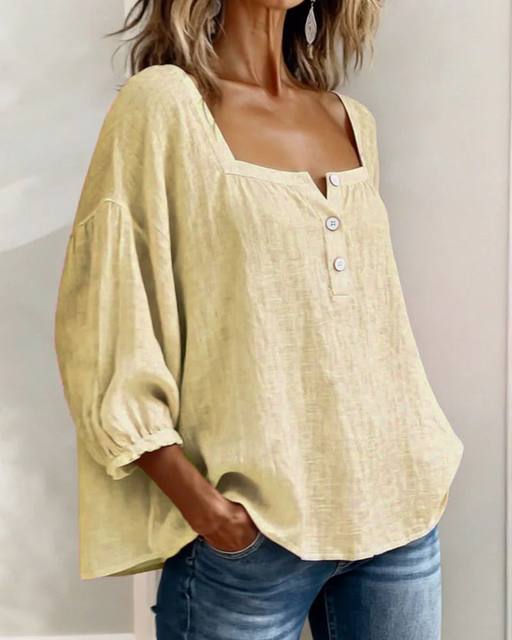 Fiona | Puff Sleeve Square-Neck Blouse