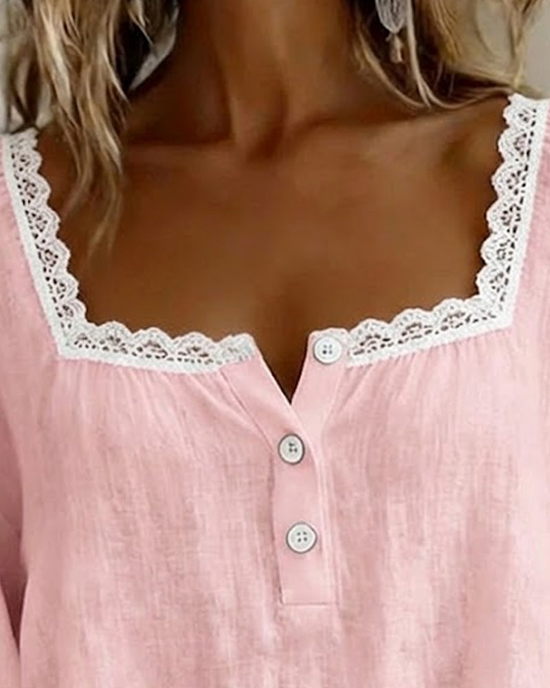 Lorraine | Balloon Sleeve Lace Blouse