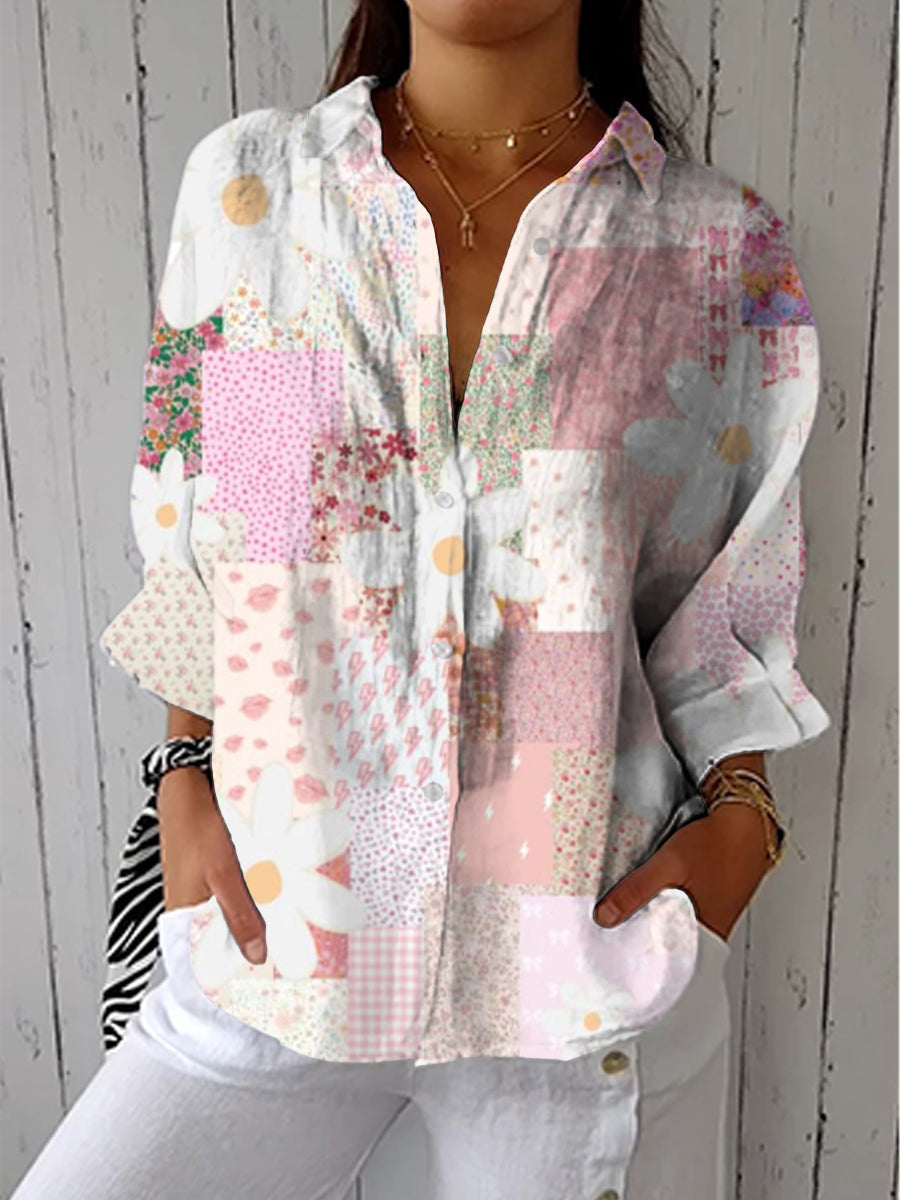 Nancy | Floral Patchwork Blouse