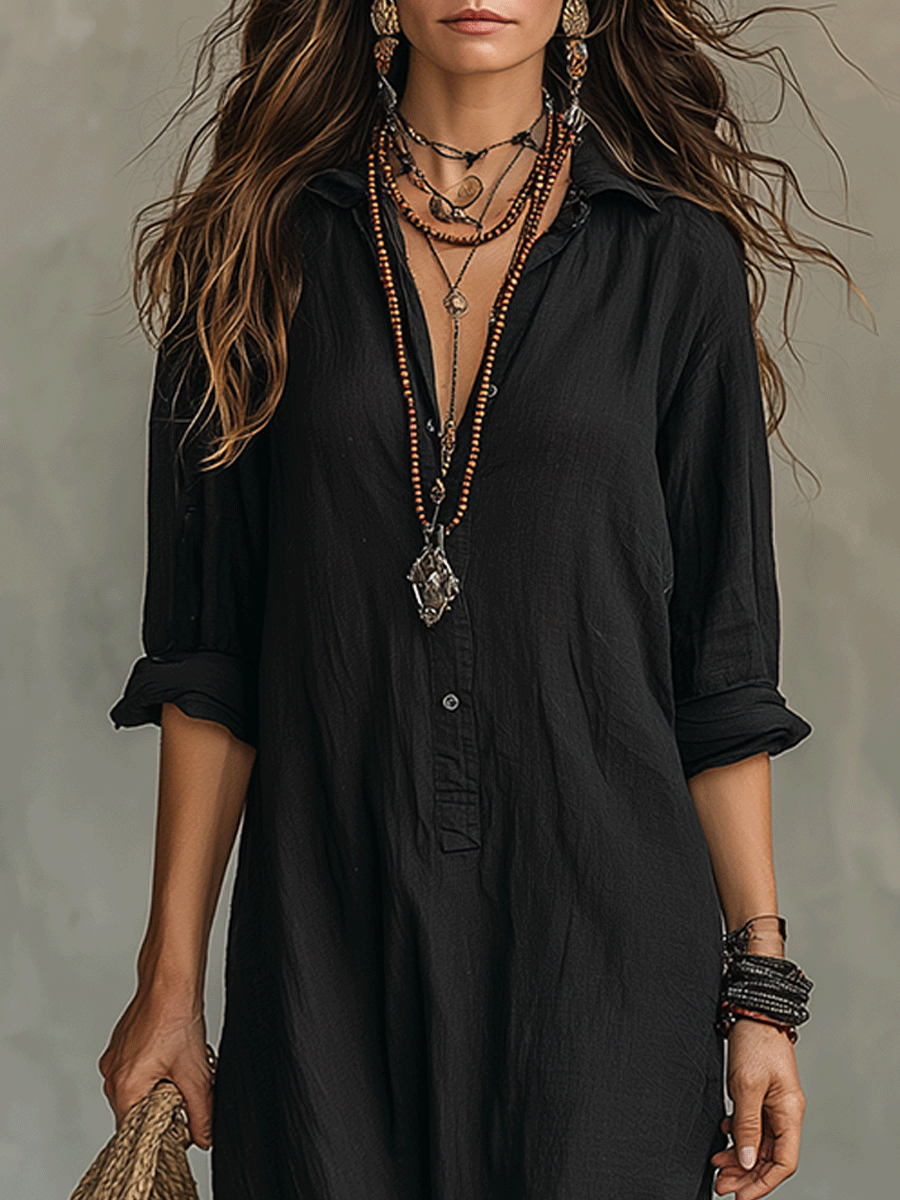 Genevieve | Button-Front Maxi Dress