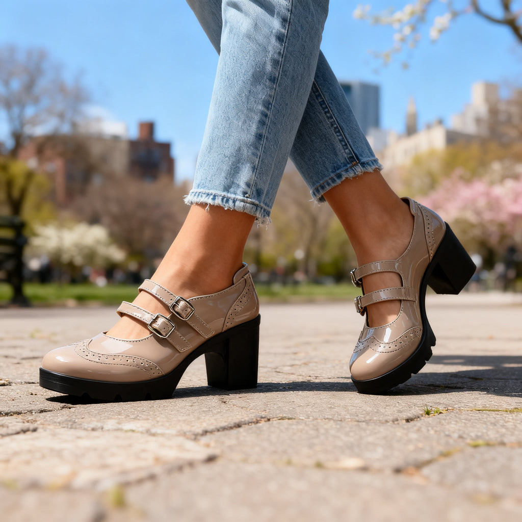 Bridget | Double-Strap Platform Mary Jane Heel