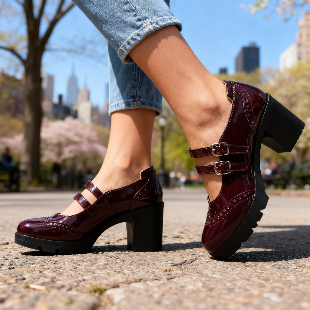 Bridget | Double-Strap Platform Mary Jane Heel