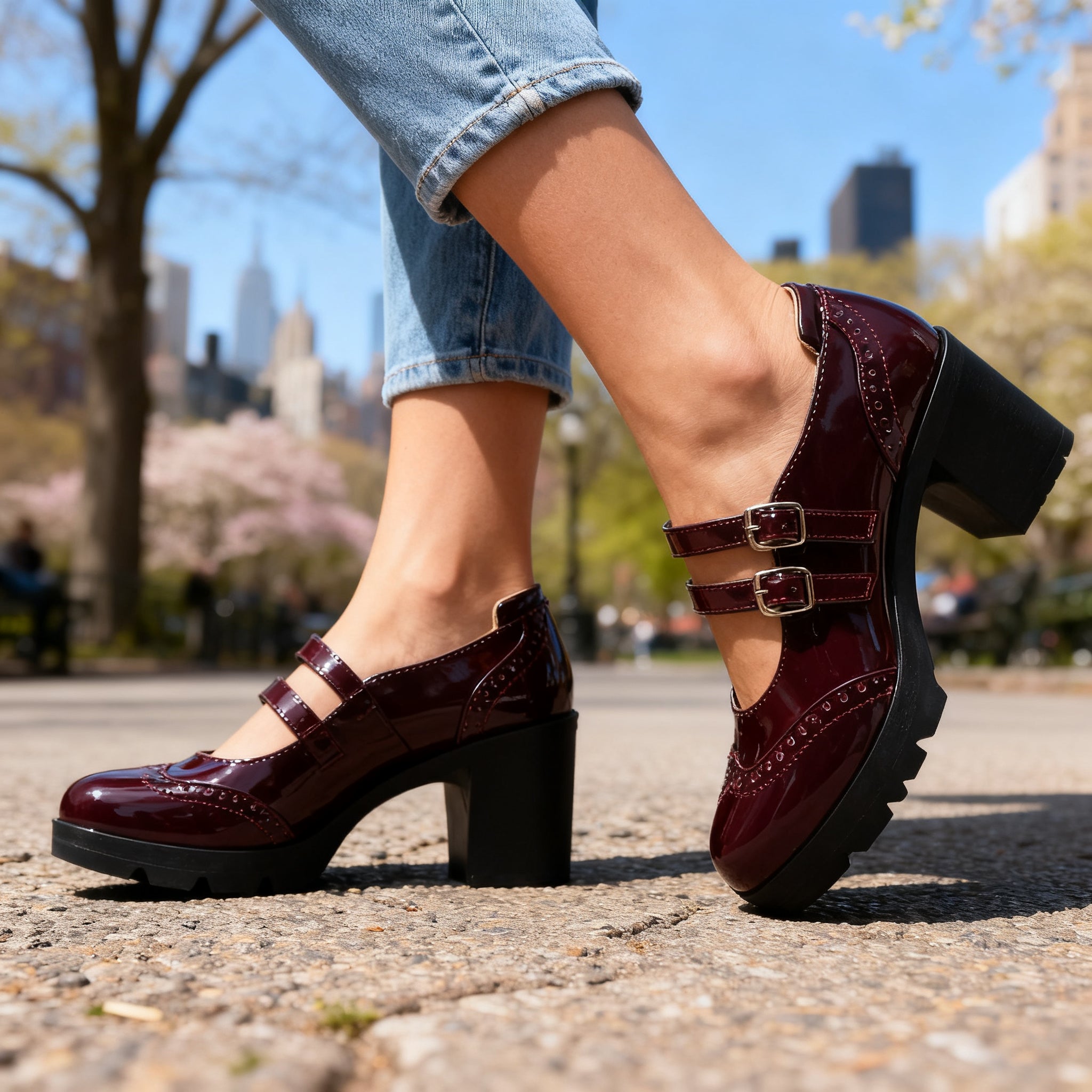 Bridget | Double-Strap Platform Mary Jane Heel