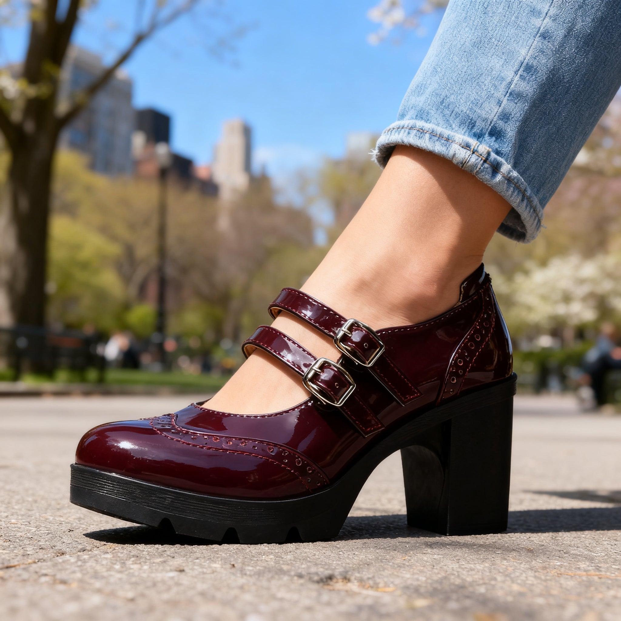 Bridget | Double-Strap Platform Mary Jane Heel