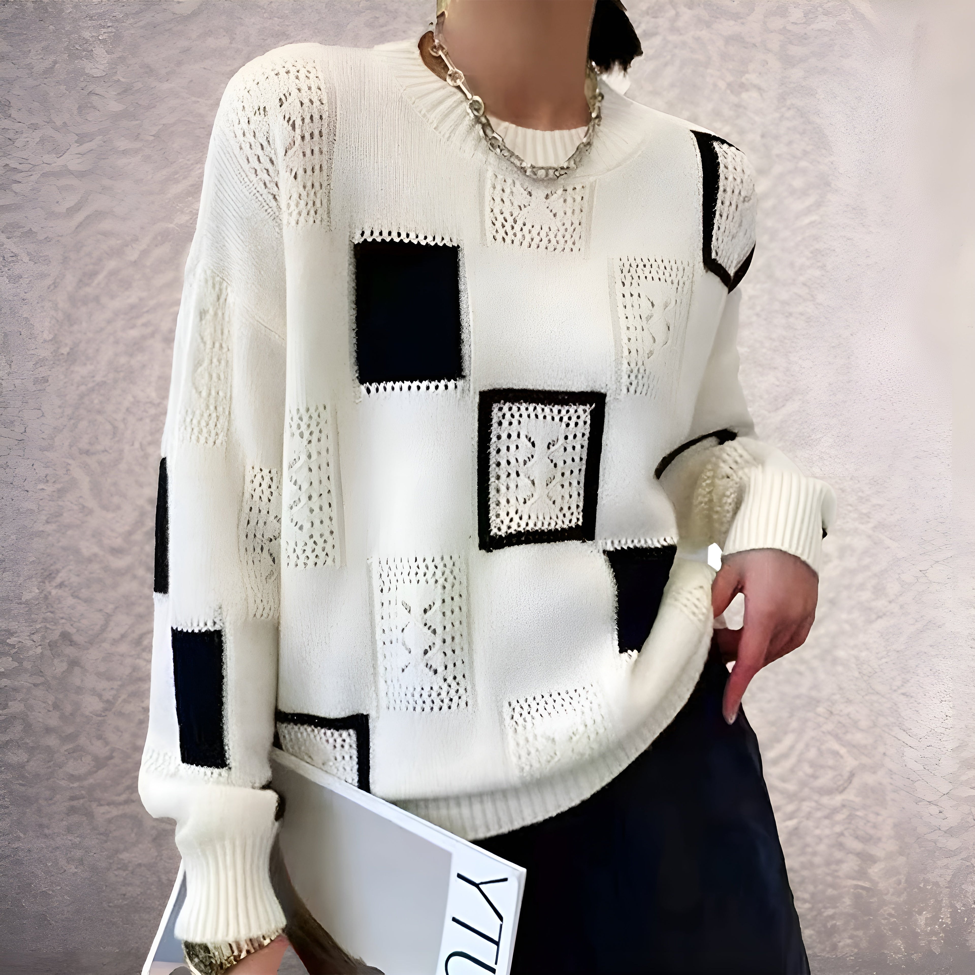 Faye | Patchwork Knit Jumper