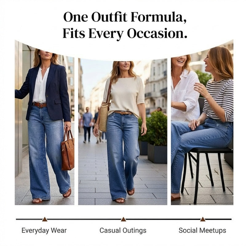 Camille | Retro High-Waisted Wide Jeans
