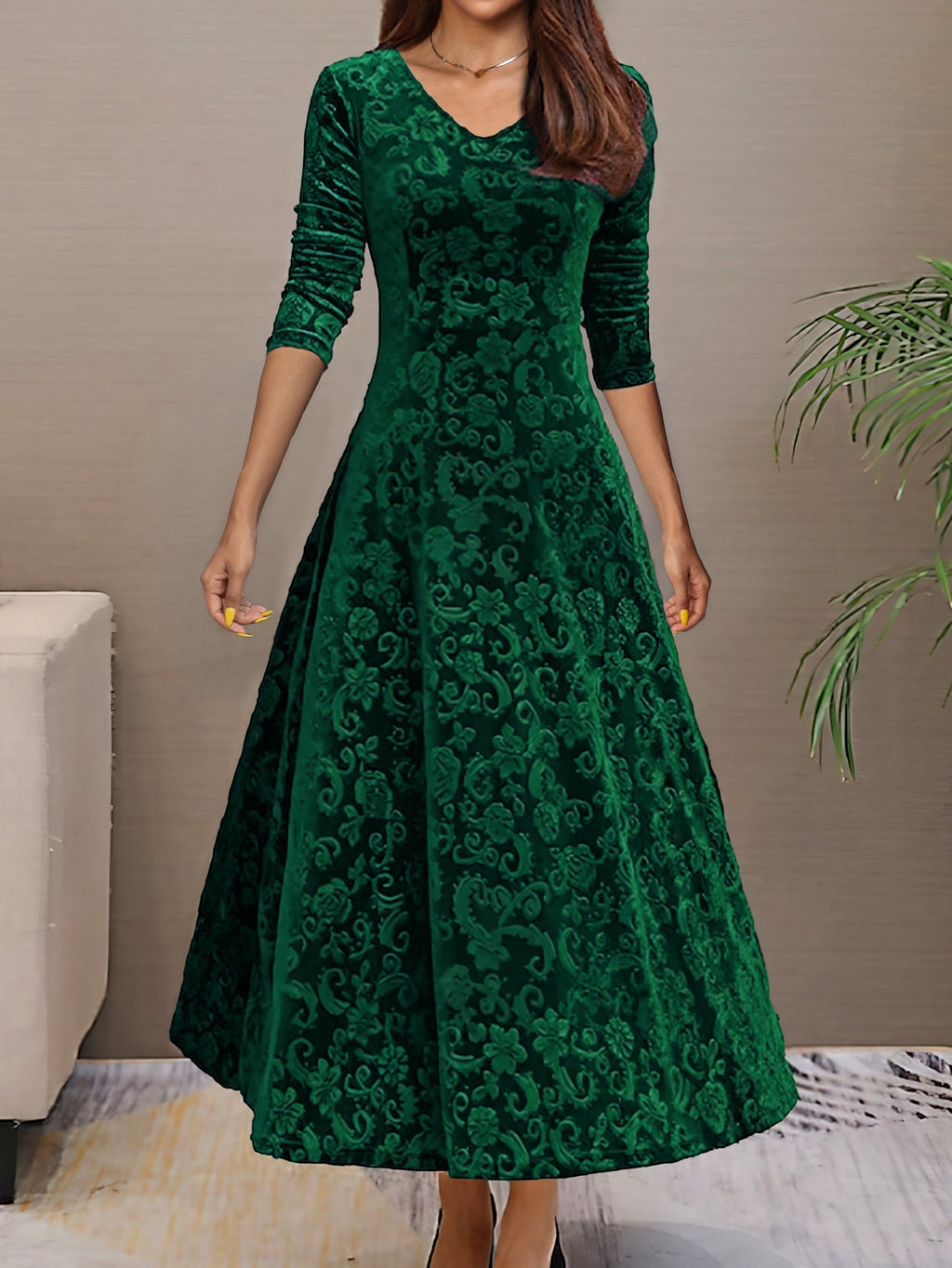 Clarissa | Festive Long-Sleeve Dress