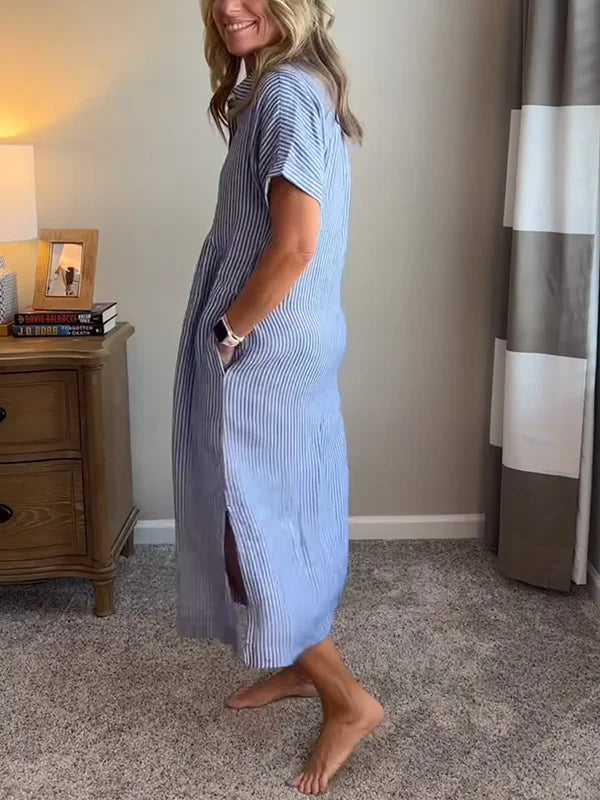 Wendy | Striped Button-Down Shirt Dress