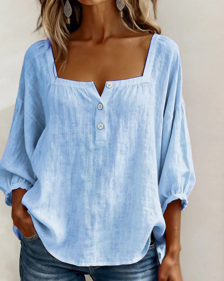 Fiona | Puff Sleeve Square-Neck Blouse