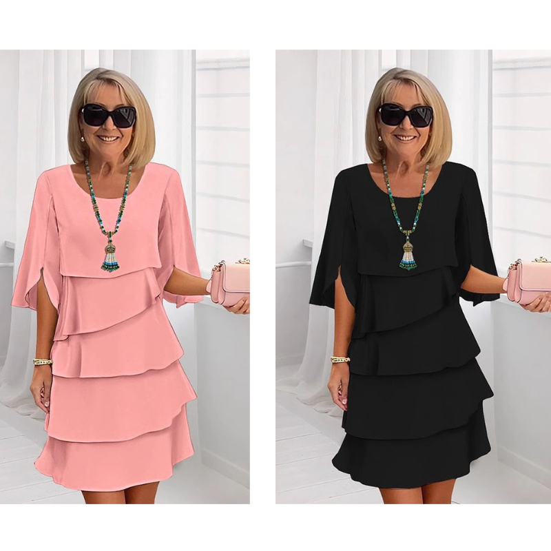 Adeline | Puff-Sleeve Layered Dress