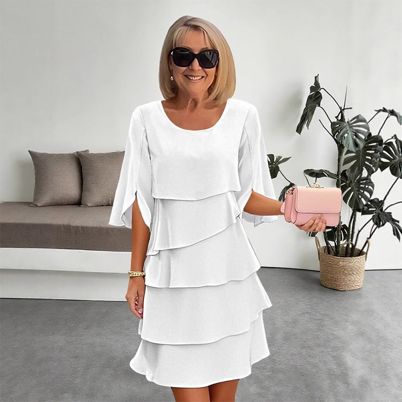 Adeline | Puff-Sleeve Layered Dress