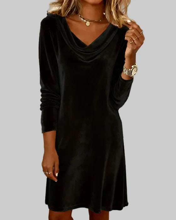Beatrice | Draped Cowl-Neck Dress