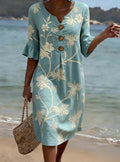 Xara | Sleeveless V-Neck Linen Dress