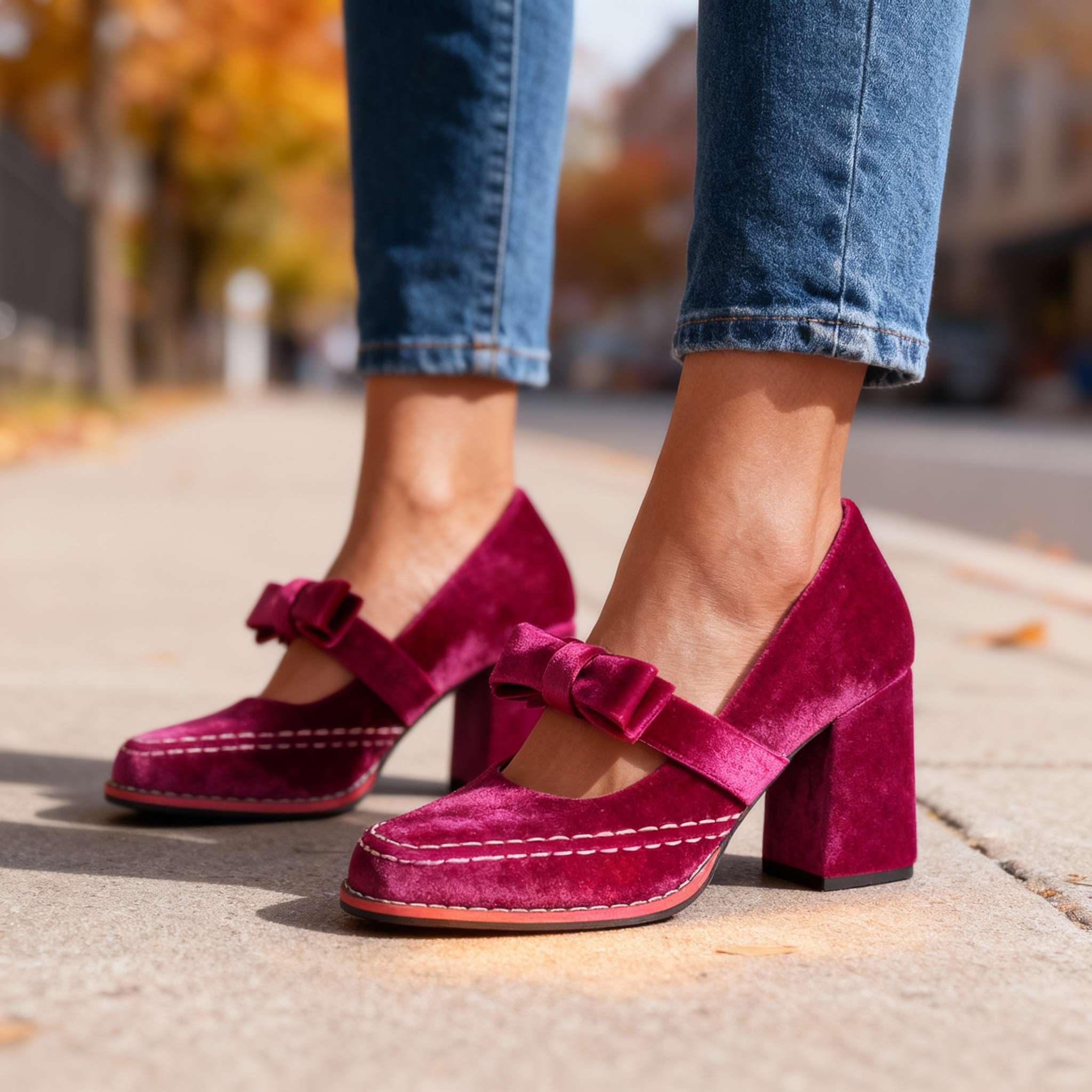 Corinne | Mary Jane Block Heel Pump