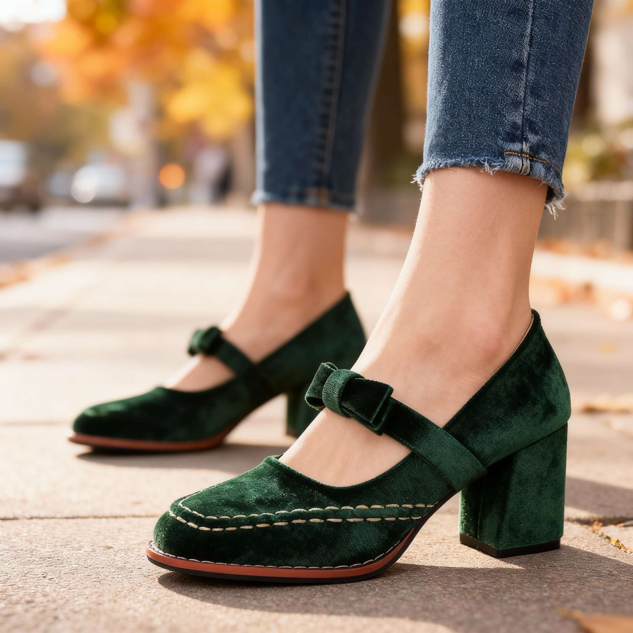 Corinne | Mary Jane Block Heel Pump