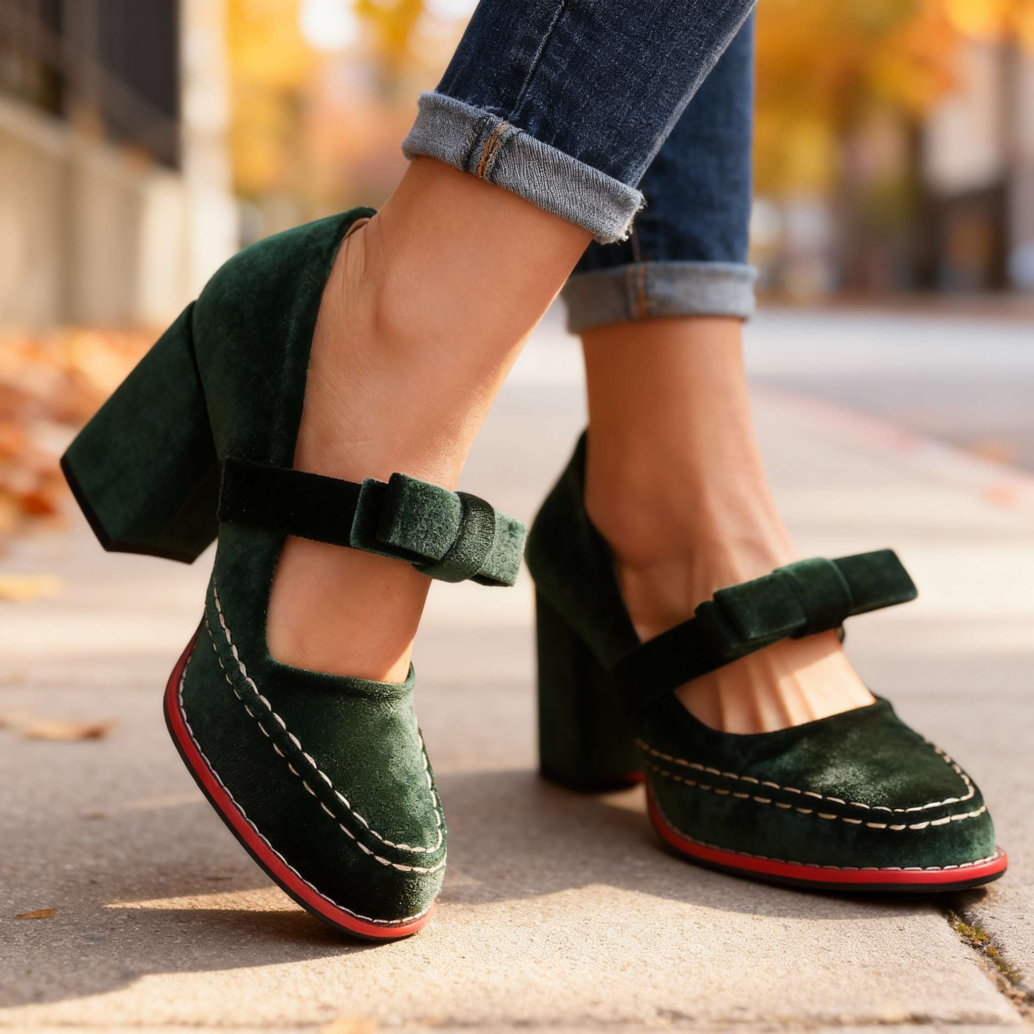 Corinne | Mary Jane Block Heel Pump