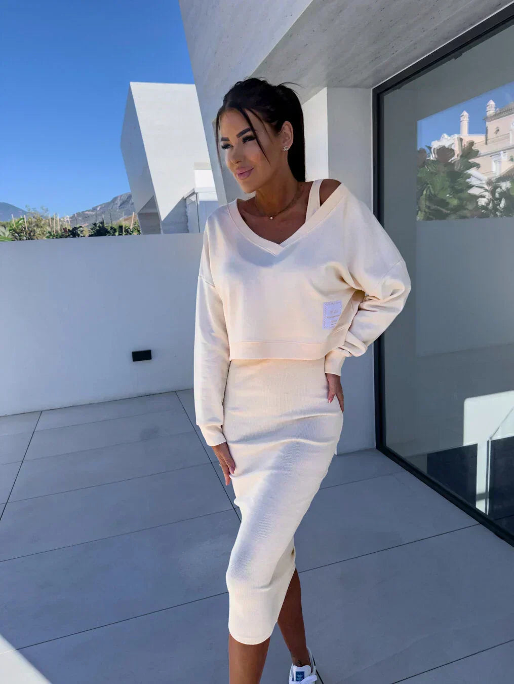 Georgina | Knit Overlay Dress Set