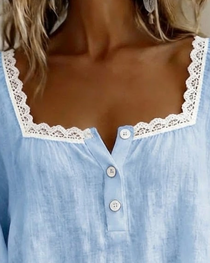 Lorraine | Balloon Sleeve Lace Blouse