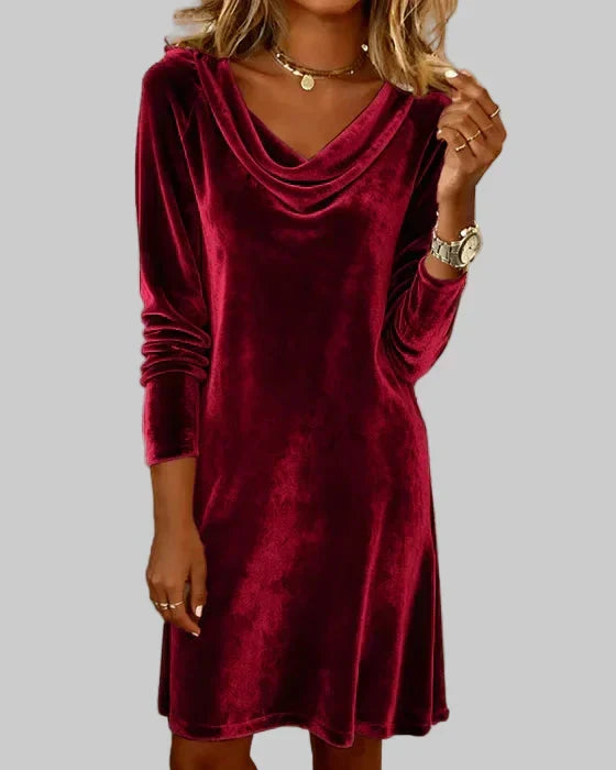 Beatrice | Draped Cowl-Neck Dress