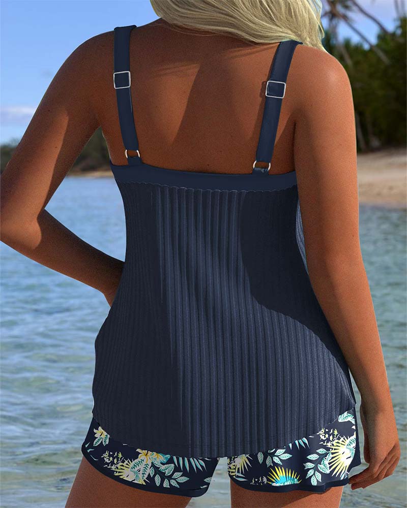Solea | Striped Tankini Set