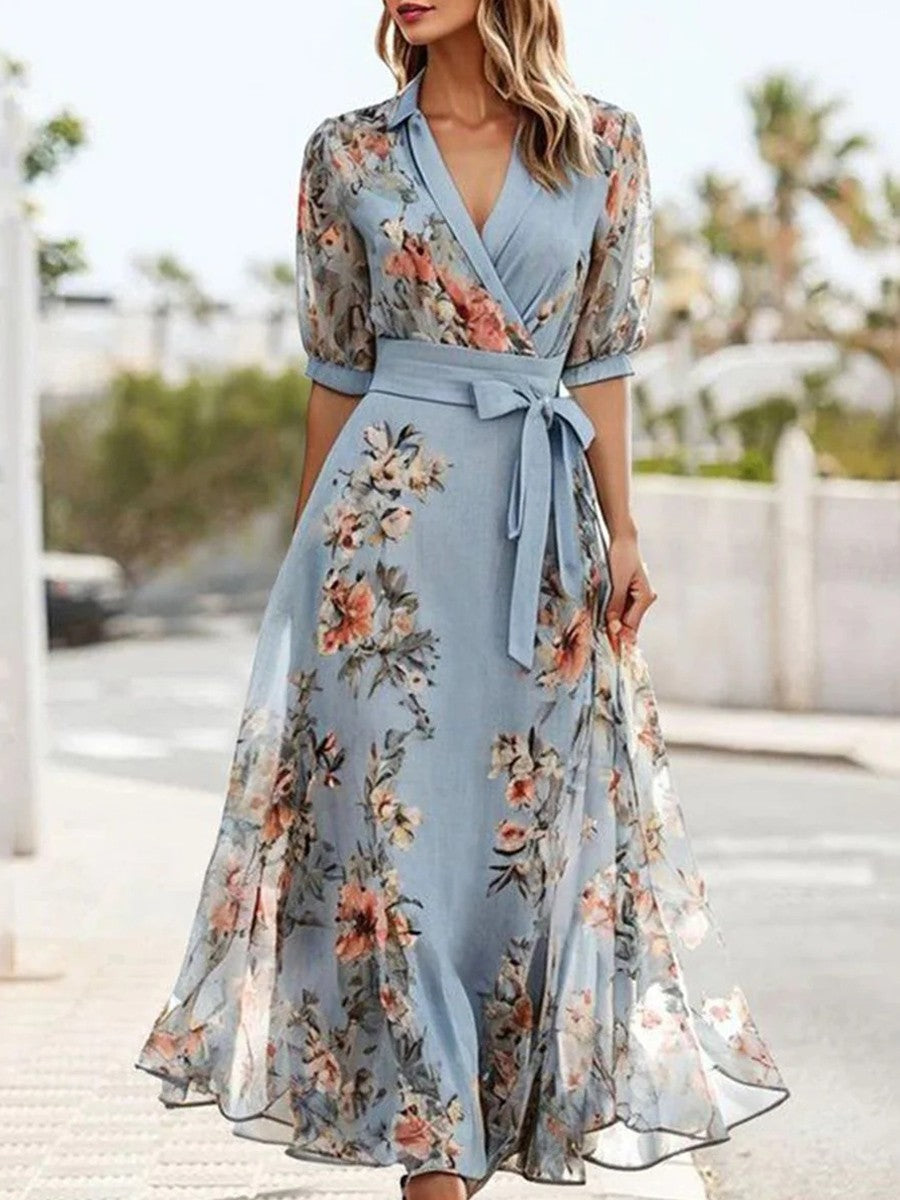 Nell | V-Neck Floral Midi Dress