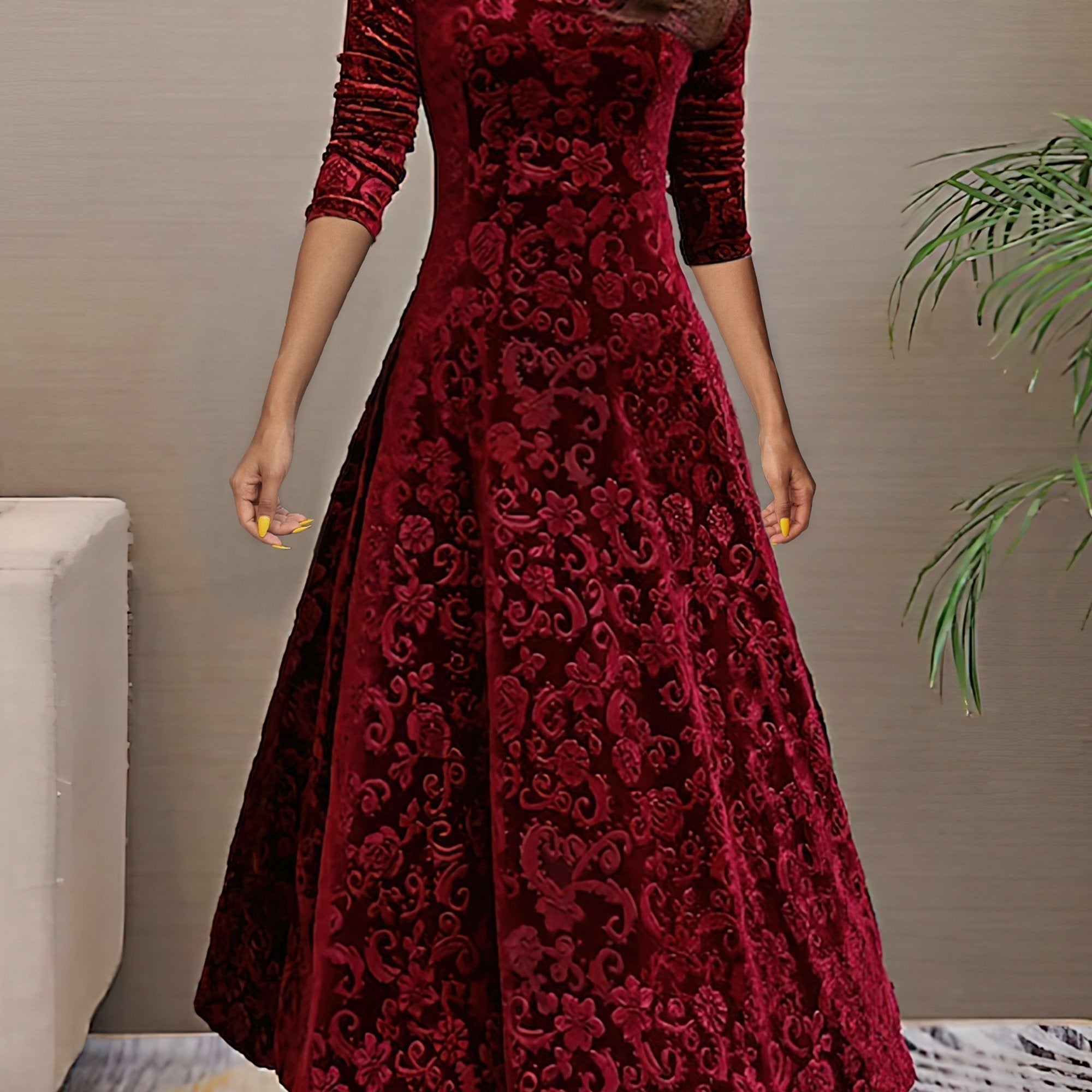 Clarissa | Festive Long-Sleeve Dress