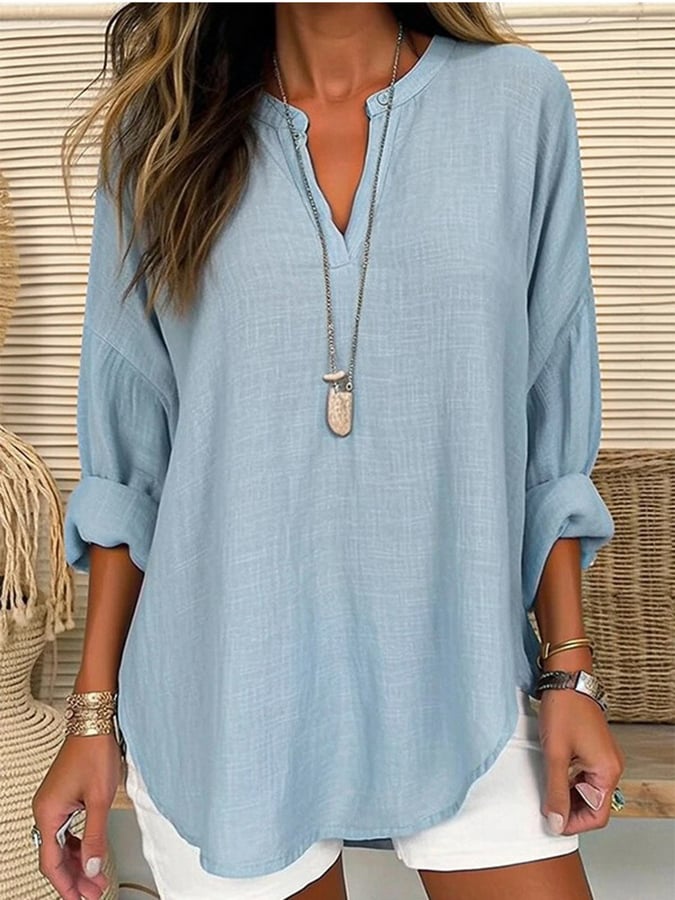 Alessandra | Long-Sleeve V-Neck Blouse