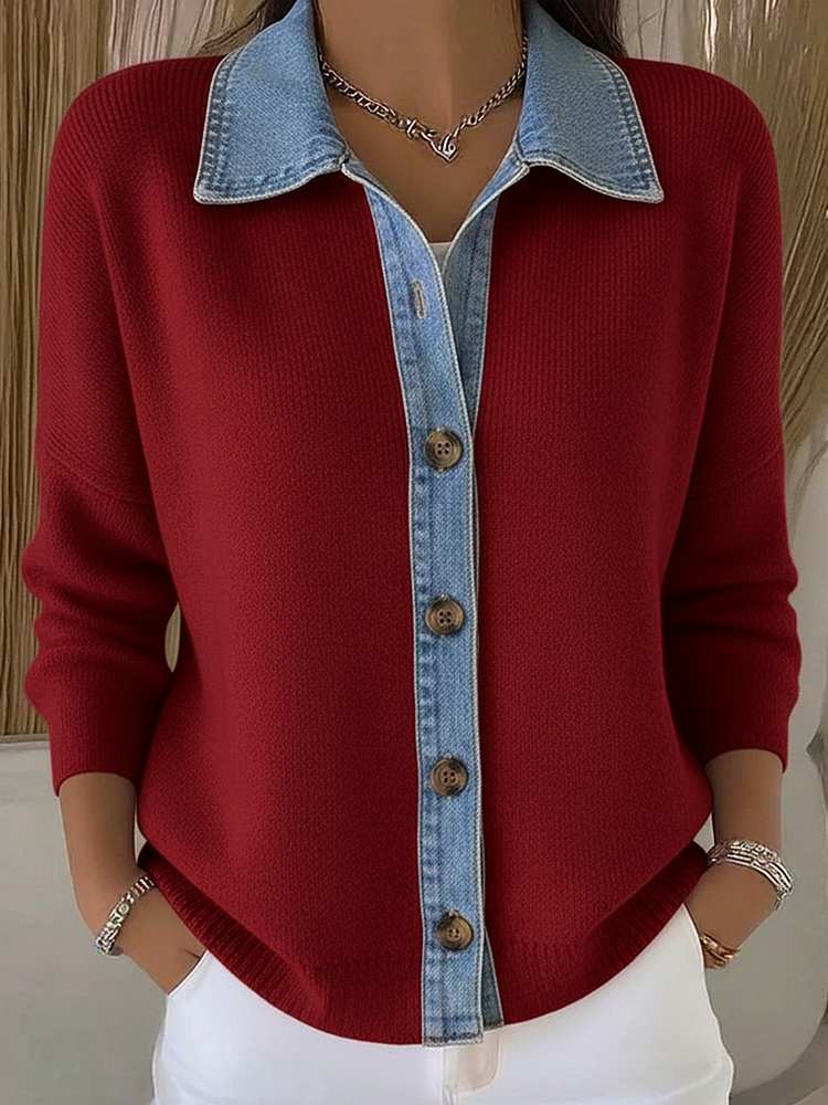 Penelope | Polo-Collar Knit Cardigan