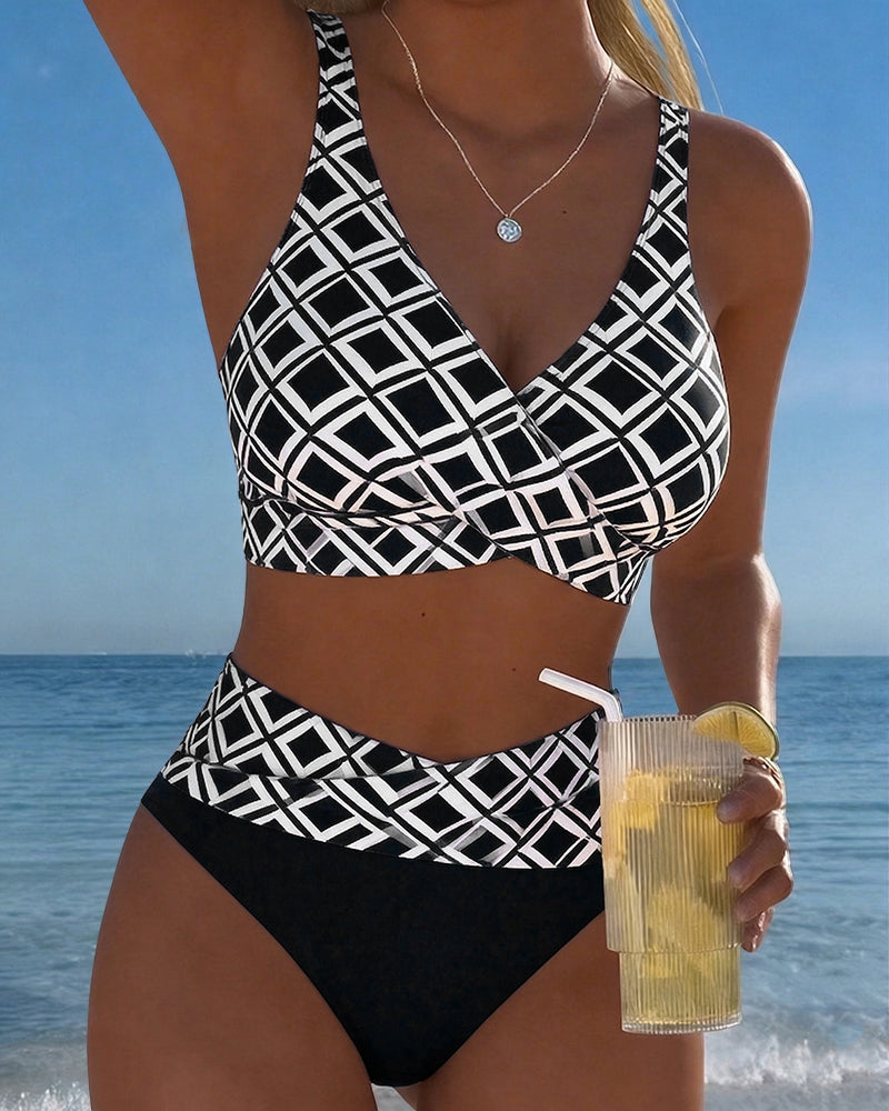 Martina | Checked High-Waist Bikini