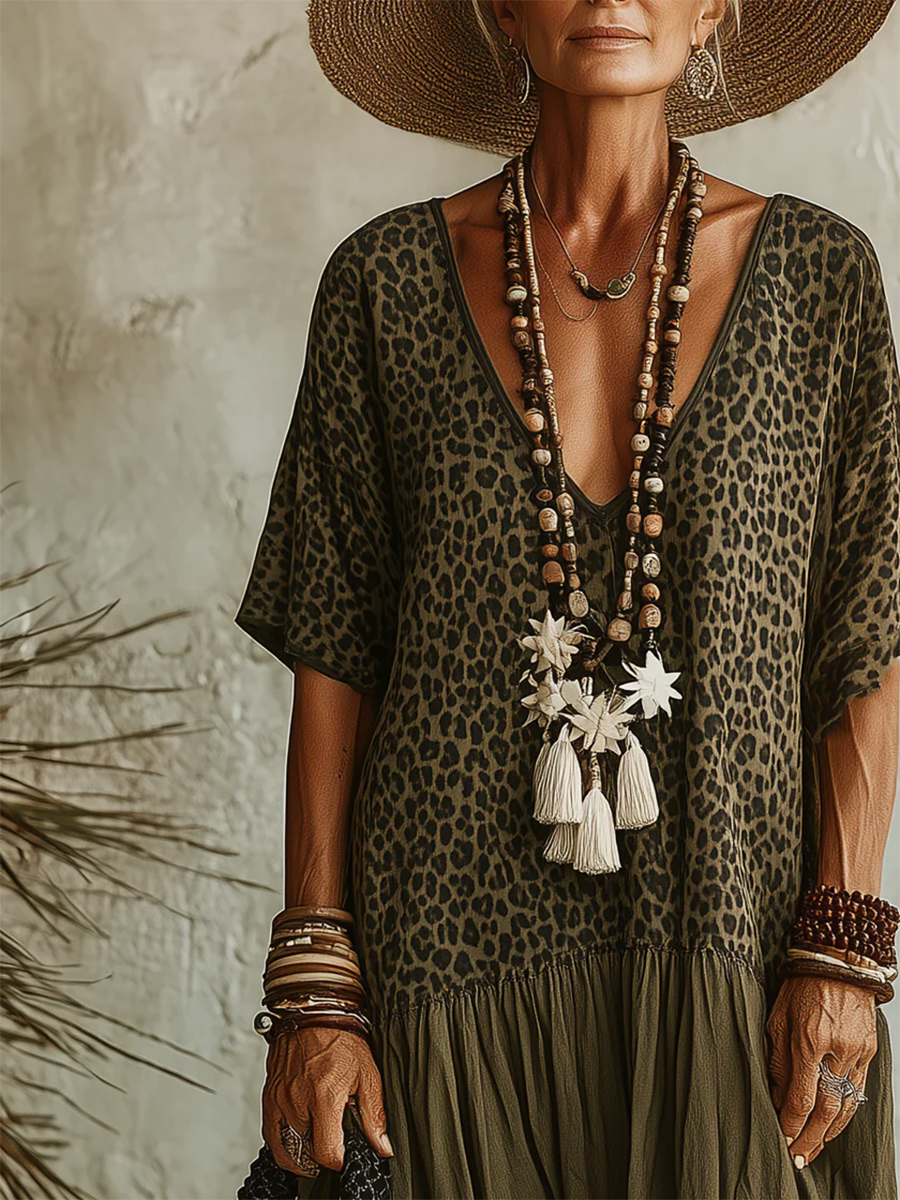 Ophelia | Leopard Print Maxi Dress