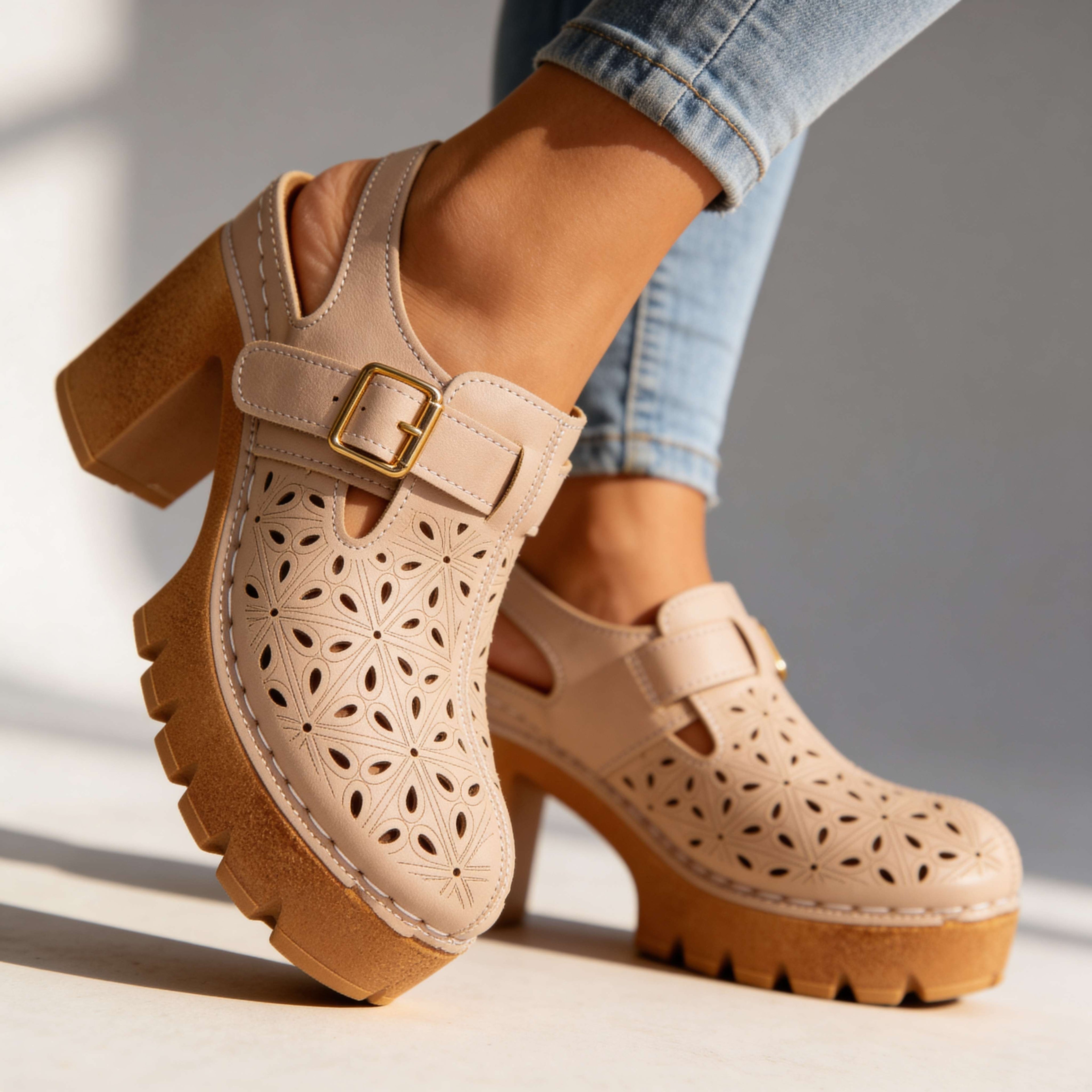Florence | Platform Cutout Clog Heel