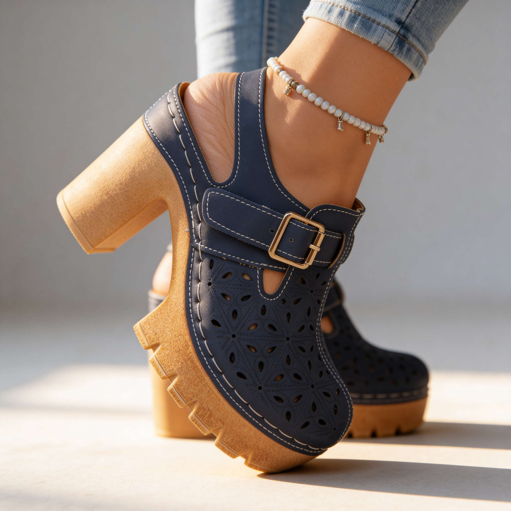 Florence | Platform Cutout Clog Heel
