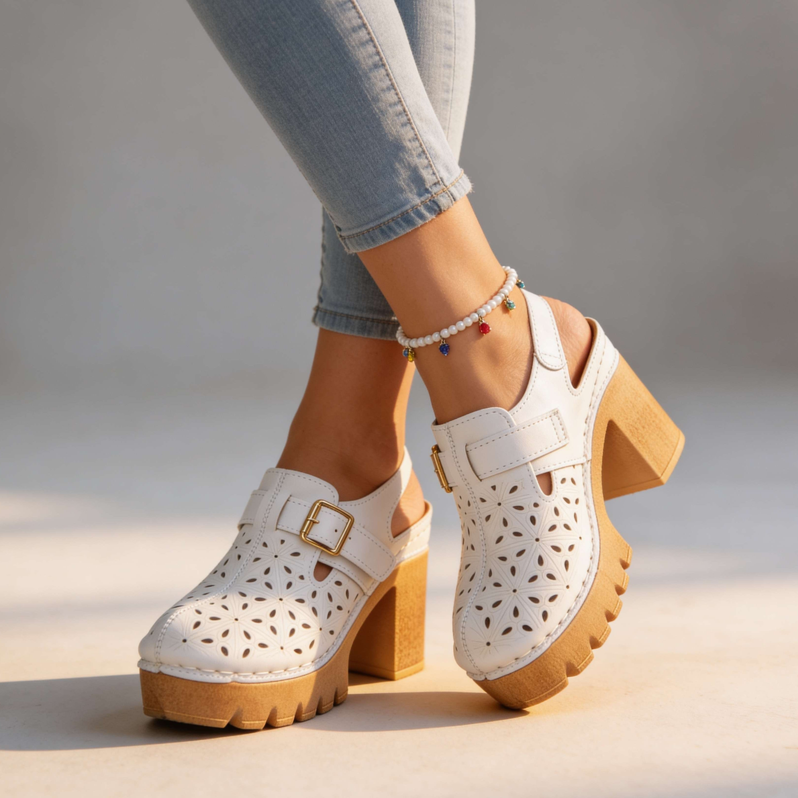 Florence | Platform Cutout Clog Heel