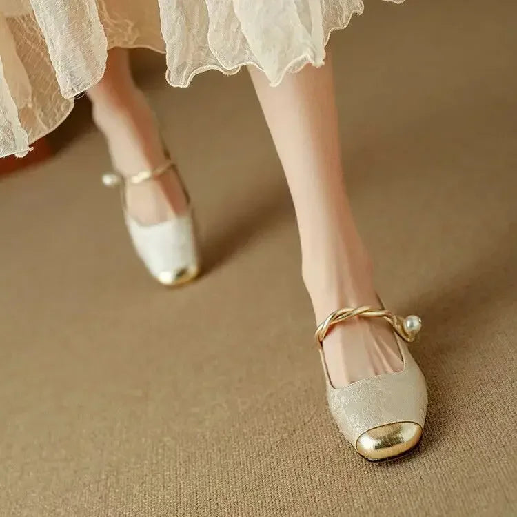 Celeste | Pearl-Strap Mary Jane Shoes