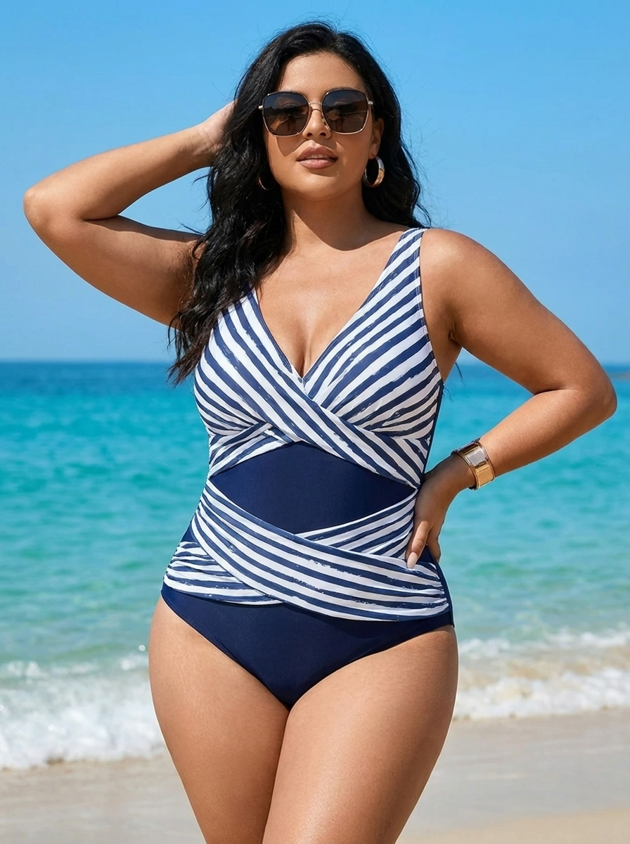 Tiffany | Geometric Wrap Swimsuit